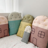 Baby Pillow Cotton Cartoon Small House Pillow Newborn Crib Bumper Baby Toy Children's Room Decorate Car Seat Cushion Bedding