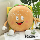 Cute Cartoon Plush Hamburger French Fries Chicken Leg Toy Stuffed Food Popcorn Pizza Pillow Cushion Kids Toys Birthday Gift