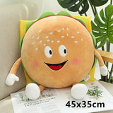 Cute Cartoon Plush Hamburger French Fries Chicken Leg Toy Stuffed Food Popcorn Pizza Pillow Cushion Kids Toys Birthday Gift