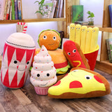 cute  cartoon plush hamburger ice cream french fries toy stuffed food Popcorn cake pizza pillow cushion kids toys birthday gift